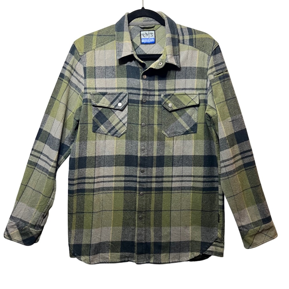 LA Police Gear‎ Vanguard Flannel Shirt Plaid Snap Button Front Long Sleeve Small